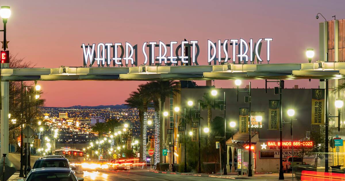 downtown Henderson, NV as seen during sunset on a beautiful evening