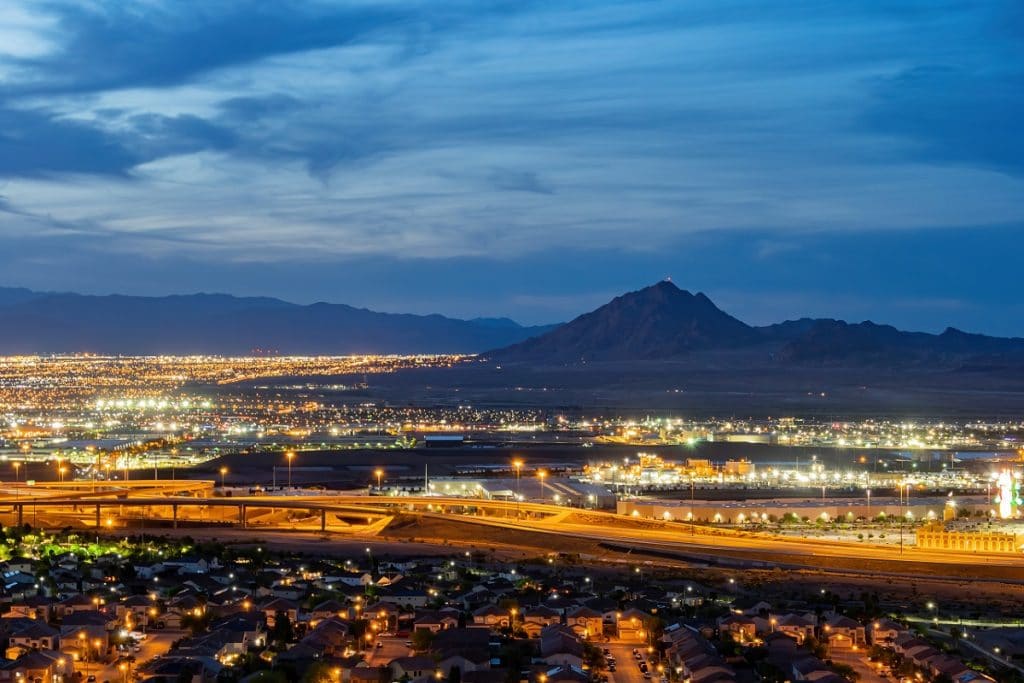 henderson city lights seen at night